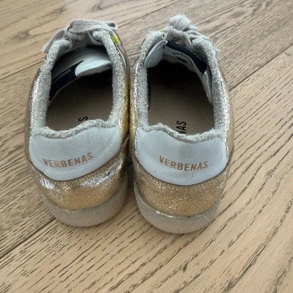 NEW GOLD VERBENAS SUEDE LEATHER SNEAKER 37 Spain European - Picture 3 of 5